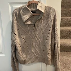 Tan half zip sweater
